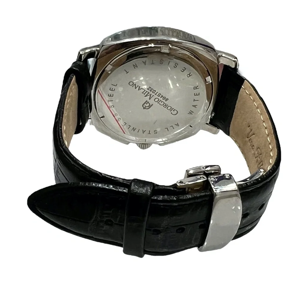 GIORGIO MILANO STAINLESS STEEL BLACK DIAL QUARTZ WATCH 864ST032